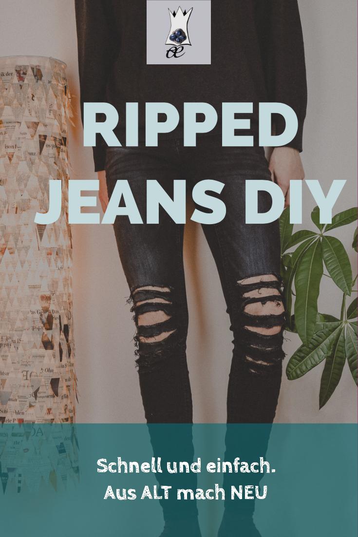 Ripped Jeans DIY - EINFACH SELBER MACHEN | Jeans Upcycling